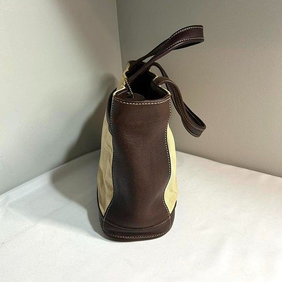 Vintage 1998 Coach Usa‎ Canvas Leather Hand Bag D9X6121 - Picture 6 of 8
